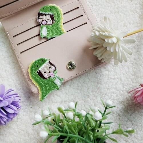 50pcs/lot Embroidery Patches Cartoon couple dinosaur Jacket Jean Backpack Clothing Decoration Diy Iron Heat Transfer Applique