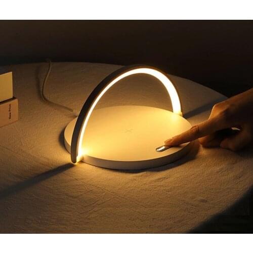 10W Qi Fast Wireless Charger Table Night Lamp For iPhone X XR XS Mobile Phone Charging Holder Night Light Pad Phone Stand