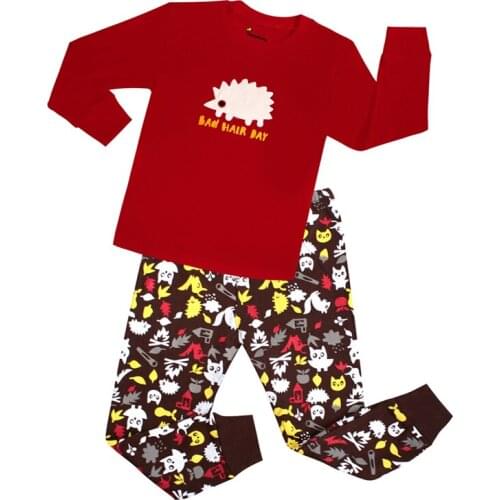 New 2021 Kids Girls Pajama Sets Cartoon Print Long Sleeve O-Neck Cute T-Shirt Tops with Pants Baby Autumn Sleeping Clothes