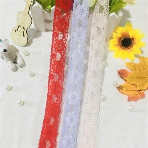 NS1127 2.5cm Elastic African Nylon Spandex Custom Trim Lace for Lingerie