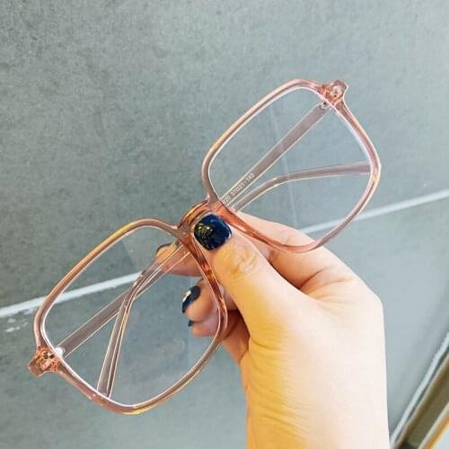 FEISHINI Fake Anti Blue Light Glasses Women Mrand Clear Transparent Eyewear frames Ladies Myopia Nerd Eye glasses frame Korea