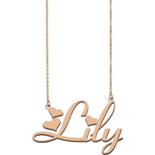 Lily Name Necklace , Custom Name Necklace for Women Girls Best Friends Birthday Wedding Christmas Mother Days Gift