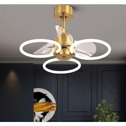 Nordic living room ceiling fan lamp dining room bedroom inverter fan chandelier with electric fan light remote control 22 inches