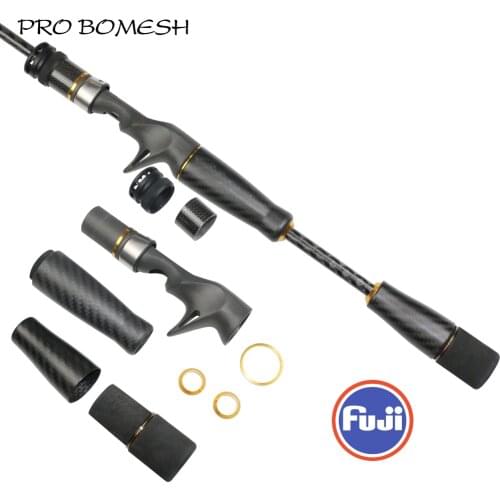 Pro Bomesh 1Set Fuji ACS ECS Reel Seat Carbon Fiber Split Grip Butt Grip Casting Handle Kit DIY Fishing Rod Accessory