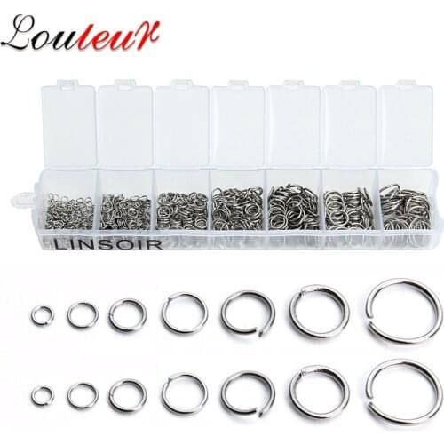 1Box Mixed Stainless Steel Open Jump Rings 3/4/5/6/7/8/10mm Silver Color Split Rings Connectors For Diy Jewelry Making Wholesale