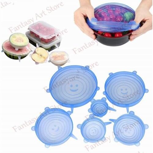 Silicone Stretchable Lid, Reusable Airtight Food Packaging, Fresh-keeping Sealed Bowl, Stretchable Packaging Kitchen Cookware