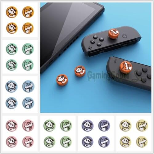 PlayVital Kitten & Doggie Silicone Analog Cover ThumbGrip Caps Joystick Caps for NS Switch Joy-Con Controller & NS Switch Lite