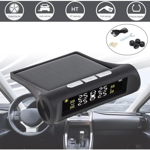 Smart Car TPMS Tyre Pressure Monitoring System Solar Power Digital LCD Display Auto Security Alarm Systems Tyre Pressure