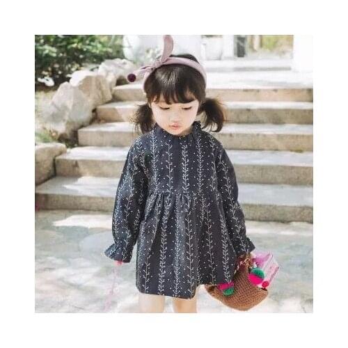 Spring girls spring and autumn sweet long-sleeved doll dress cotton sanded baby girl dress k1