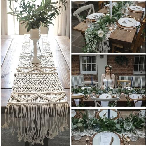 Vintage Woven Table Runner 35X160/220cm Vintage Boho Cotton Table Runner With Tassels Christmas Wedding Table Dresser Decoration