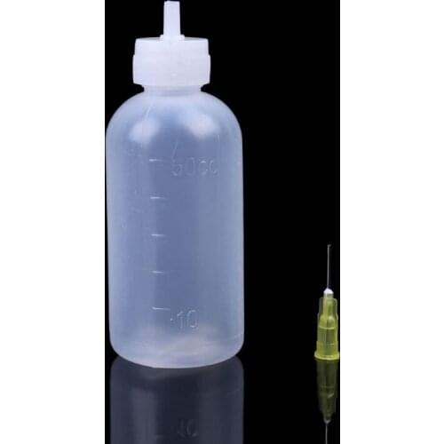 1pc 50ml Clear Liquid Bottle For Rosin Solder Flux Paste With 1 Needle New