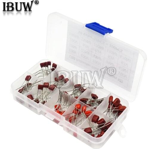 100PCS 10nF~470nF Metallized Polyester Film Capacitors Assortment Kit High precision and stability samples CBB capacitor set
