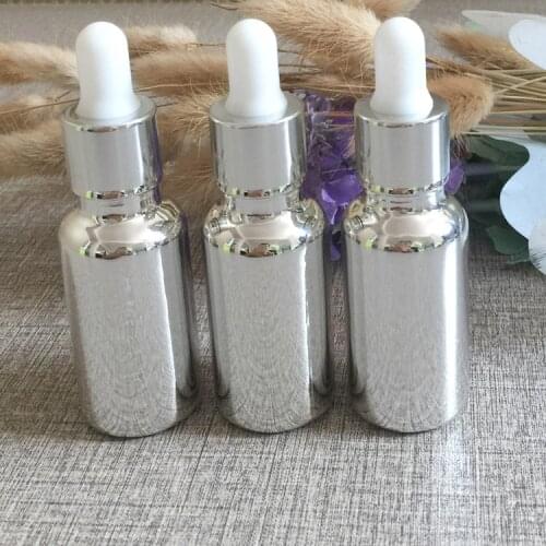 20ml silver glass essential oils dropper bottle reagent dropper bottle makeup containers refillable cosmetics bottles storage