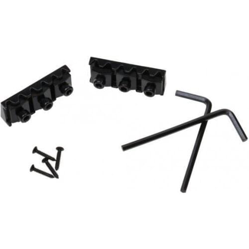 2x Black Metal Locking Nut String Lock for Style Electric Guitars