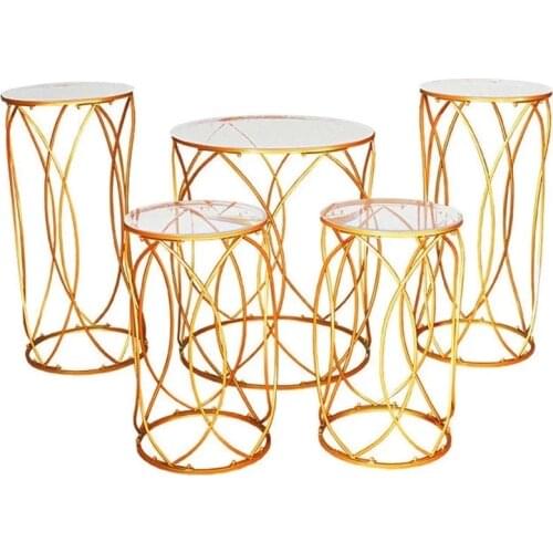 5 Piece Props Acrylic Iron Cylinder Snack Cake Food Stand Dessert Table Welcome Wedding Decoration