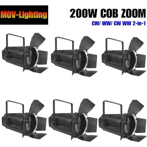 6pcs/lot Aluminum housing mini 200W cob led zoom par light wash stage lighting dj