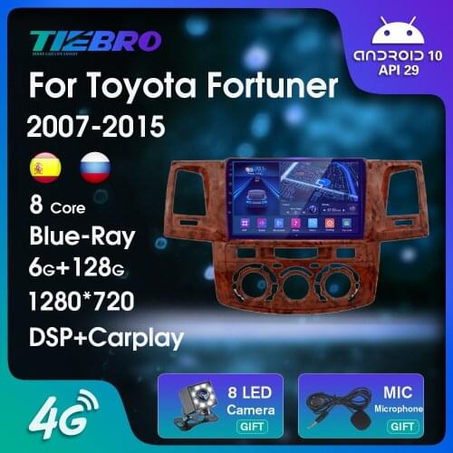 2DIN Android10 Car Radio For Toyota Fortuner HILUX Revo Vigo 2007-2015 Blu-ray IPS Screen GPS Navigation Auto Radio Car Receiver