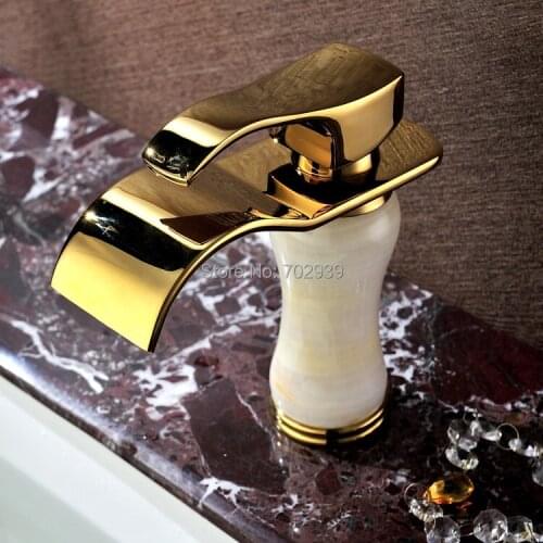 Free shipping Gold finish PVD single hole bathroom basin sink faucet MIXER TAP