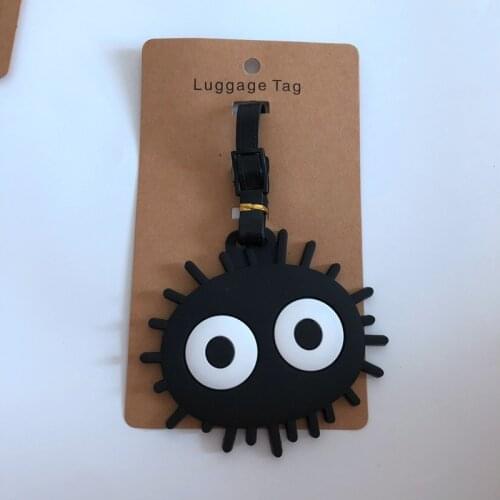 Spirited Away No Face cartoon PVC Keychain classic anime soft rubber luggage tag boarding pass bag tags hanging ornaments bags