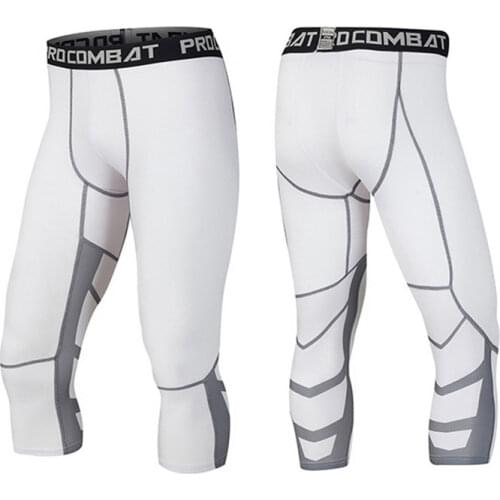 Mens Compression Pants Male Tights Leggings for Running Gym Sport Fitness Quick Dry Fit Joggings Workout White Black Trousers