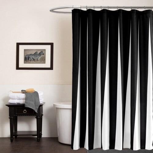 European and American Style Black and White Keyboard Printing Shower Curtain Modern Style 70x72inch and 70x79inch to choose