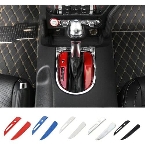 MOAPI Car Interior Gears Shift Panel Decoration Trim Transmission Cover ABS Stickers For Ford Mustang 2015 Up Car Styling