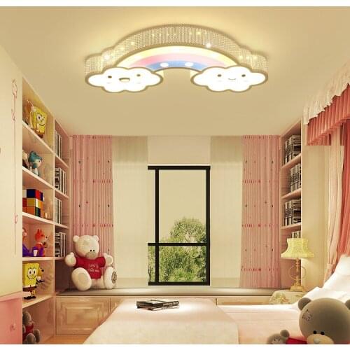 Nursery Children Babies Kids Bed Room Bedroom Night Lighting Iron Cute Lovely Smile Cloud Rainbow Led Ceiling Light Lamp ZM1019