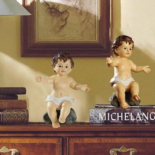 Childrens Religious Nativity Resin Figure Small Baby Jesus Doll For Christmas Church Friendship Gift Figurine Manger Group 6CM