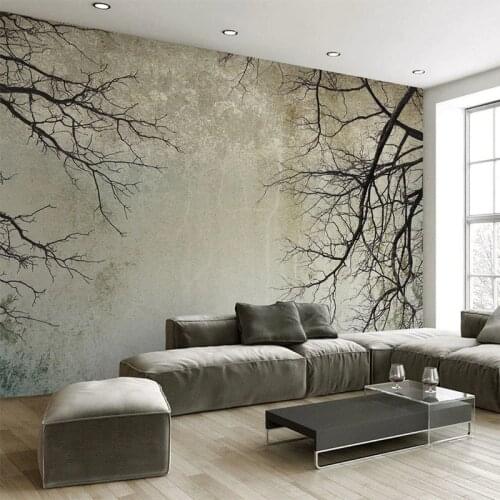 Photo Wallpaper 3D Branch Sky Retro Murals Wall Cloth Living Room TV Sofa Backdrop Wall Covering Waterproof Papel De Parede 3 D