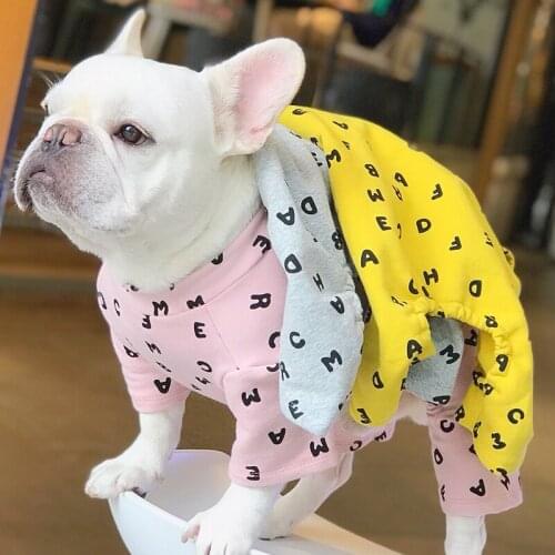 Cotton Dog Pajamas Jumpsuit Pug French Bulldog Clothes Schnauzer Clothing Pet Outfit Overall Poodle Bichon Dog Pyjama Pijama