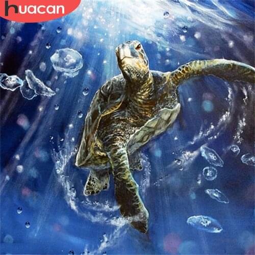 HUACAN 5d Diamond Painting Tortoise Mosaic Sea Rhinestones Pictures Full Square/Round Diamond Embroidery Animal Home Decor
