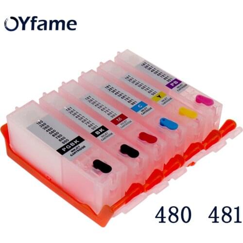 OYfame 480 481 Ink Cartridge For Canon PGI480 CLI481 Cartridge With ARC chip For Canon PIXMA TS8140 TS9140 Printer 6 Colors