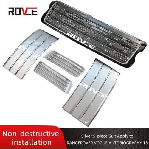 ROVCE 5 PCS/SET Front Bumper Grille+ Air Vents Kit For Land Rover Range Rover Vogue 2013-2017 L405 Autobiography Style