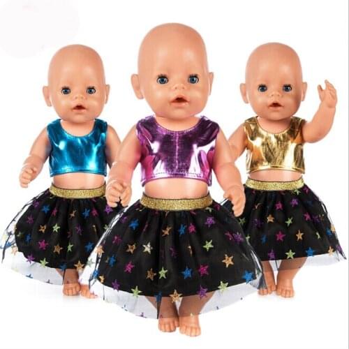 High Quality Dot Dress Fit For born baby 43cm Doll Clothes Doll Accessories For 17inch Baby Doll