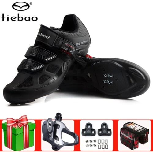 Tiebao Road Cycling Shoes Bike Men Add Pedal Set Athletic Bicycle Self Lock Black Men Sneakers Women Breathable Bike Bicicleta