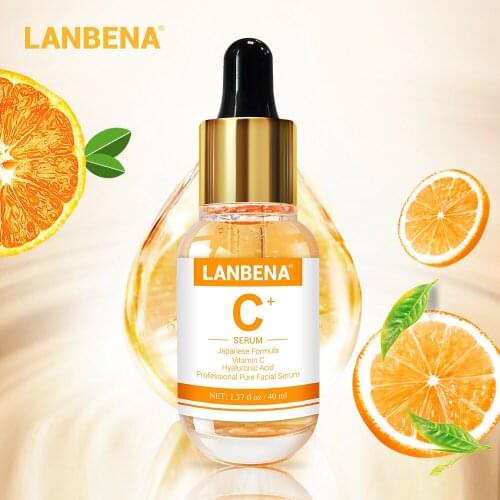 LANBENA VC Whitening Serum Essential Oils Facial Essence Remover Speckle Fade Dark Spots Brighten Nourishing Skin Care 40ml
