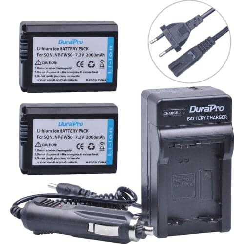 2pc NP-FW50 NP FW50 FW50 Li-ion Battery+Car Charger +EU AC For Sony A6000 NEX-7 NEX-5N NEX-F3 NEX-3D NEX-3DW NEX-3K NEX-5C 7R II