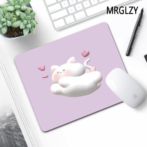 MRGLZY Hot Sale Drop Shipping Cute Cartoon Cats 250X290 Pink Small Mouse Pad Gamer Laptop Mini PC Gaming Accessories MousePads