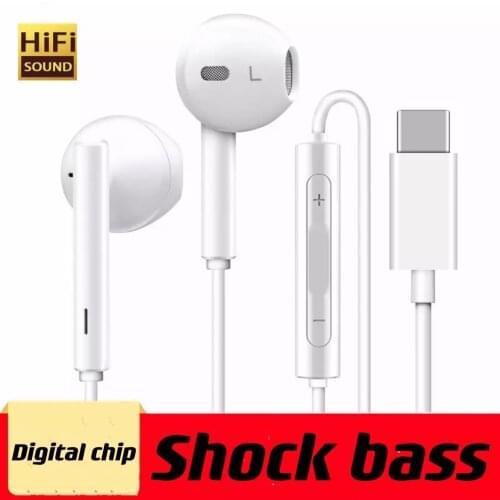 USB C Headphones Digital Earbud Headset HiFi Stereo Earbuds Type C Earphones Headset For ipad Air4 OnePlus 9 pro 9R