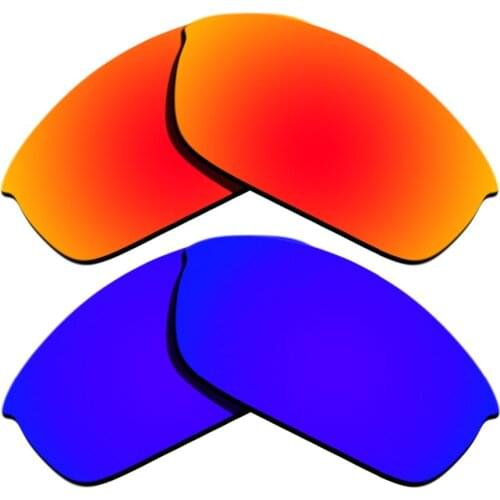 Orange Red Mirrored & Purple Mirrored Polarized Replacement Lenses for Flak Jacket Frame 100% UVA & UVB