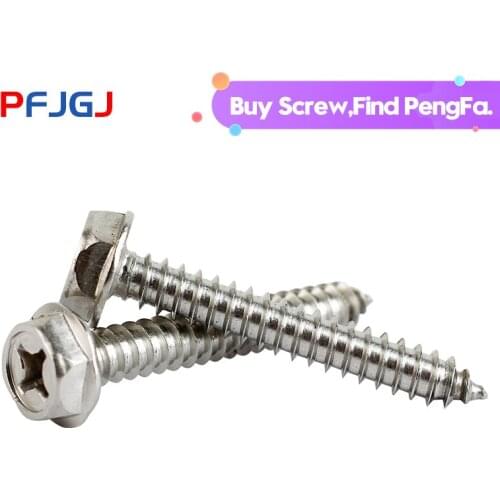 Peng Fa 304 stainless steel recessed hexagon flange self tapping screw cross flange recessed self tapping screw M4-M6