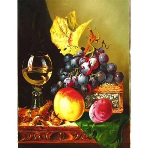 Full square diamond painting kitchen rhinestone embroidery wine cup mosaic sticker decor fruits diamond dots poster wall papers