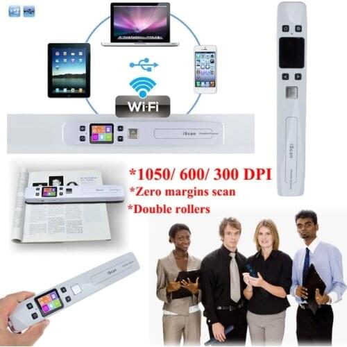 IScan02 Portable Digital Wireless Wifi 1050DPI LCD Scanner Document Photo JPG PDF Receipts A4 Mini Handy Scanner