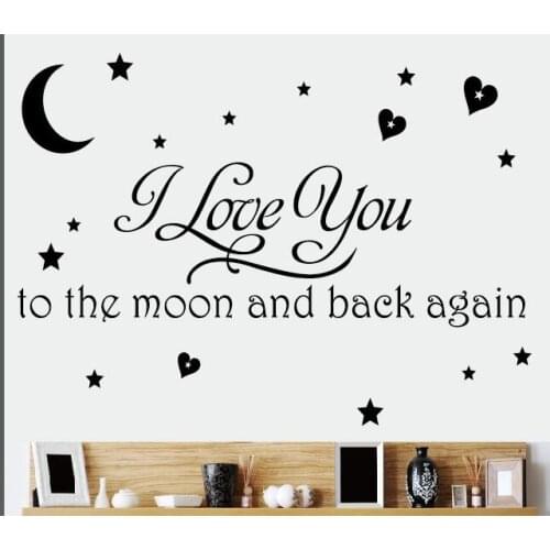 Removable I Love You To The Moon Creative personality wall Sticker For Glass Living Room home Festival Decoration