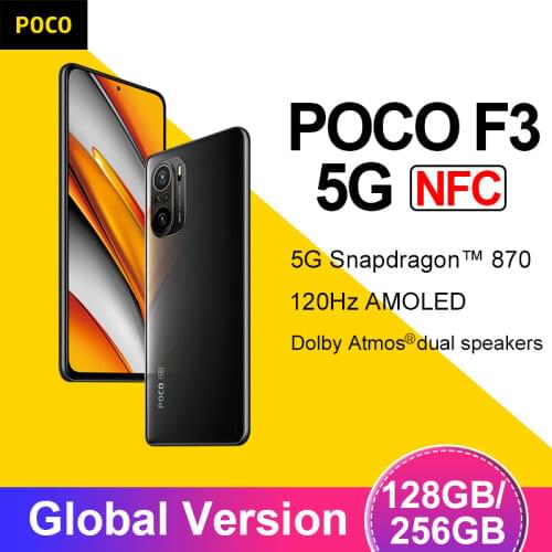 POCO F3 5G Smartphone 128GB/256GB Global Version Snapdragon 870 Octa Core 6.67"120Hz E4 AMOLED Display