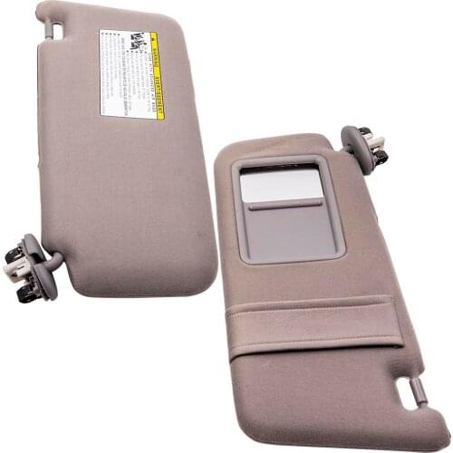 2PCS Sun Visor Left & Right for Toyota Camry SE W/ Vanity Light 2007-2011 Gray 7431006770B0, 0400230306B0