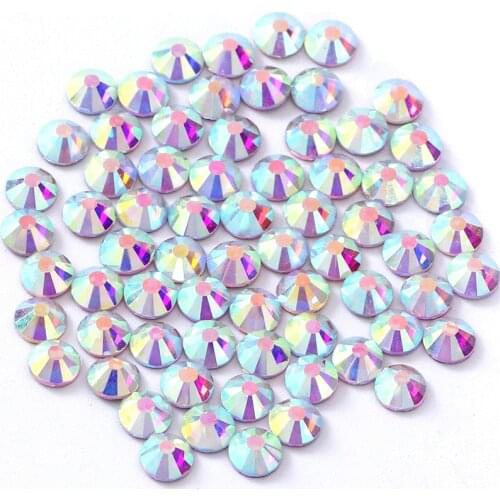 All sizes High-Quality Glass Hotfix Rhinestones Flatback Crystal AB Stone Iron On strass For Clothes bag shoes accessories