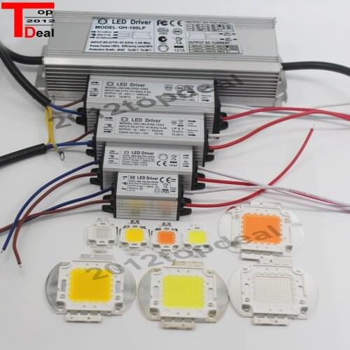 10W 20W 30W 50W 100W White/Warm White/Natural White/Blue/Royal blue/Full spectrum/uv 395nm led chip + LED Waterpoof Driver DIY