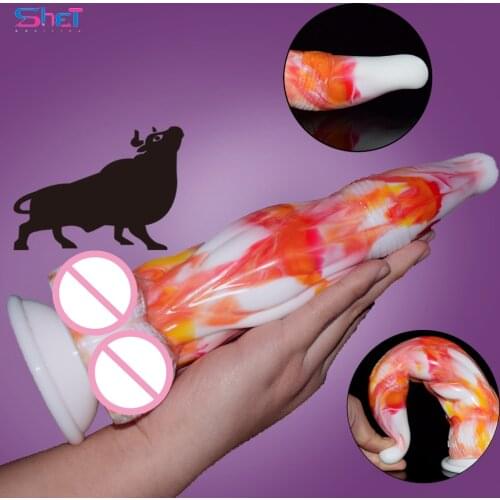 SHET Thin and Long Silica Gel Dildo Clear Texture Adults Only Toys for Men and Women with Suction Cup Anal Plug Dildosex Toy