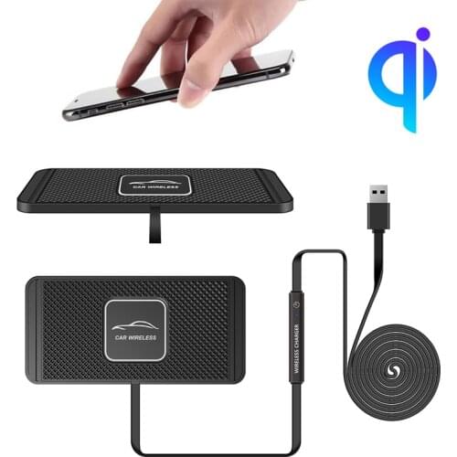 Ultra Thin 10W Car Wireless Charger mat Stand QI Wireless Charger Pad for Samsung S20 S10 S9 iPhone 11Pro XS Max 8 Huawei Xiaomi